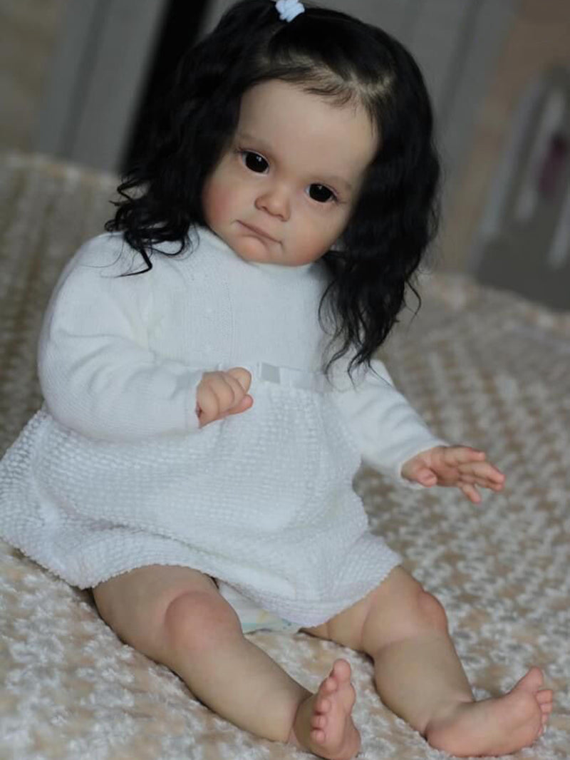 24 inch reborn doll with open eyes -Maggie