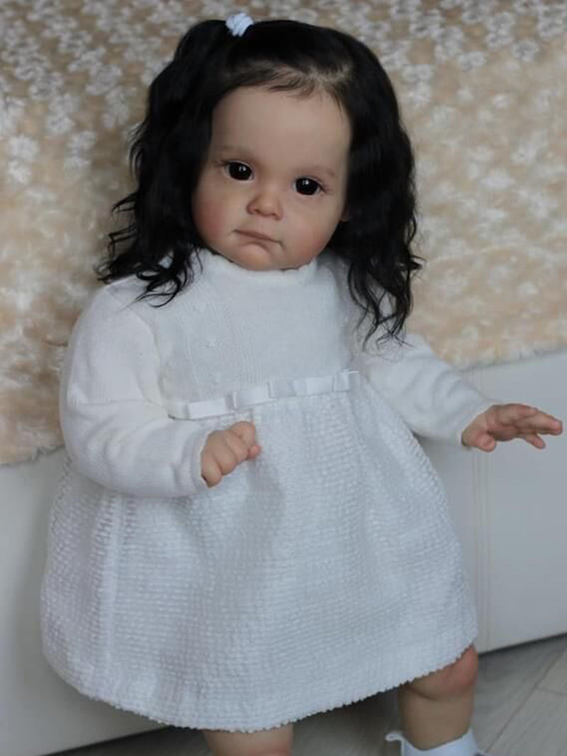 24 inch reborn doll with open eyes -Maggie