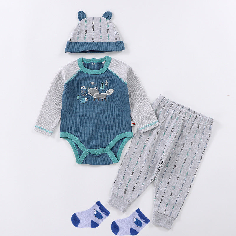 4pcs long sleeve cotton 22-23 inch reborn doll clothes set