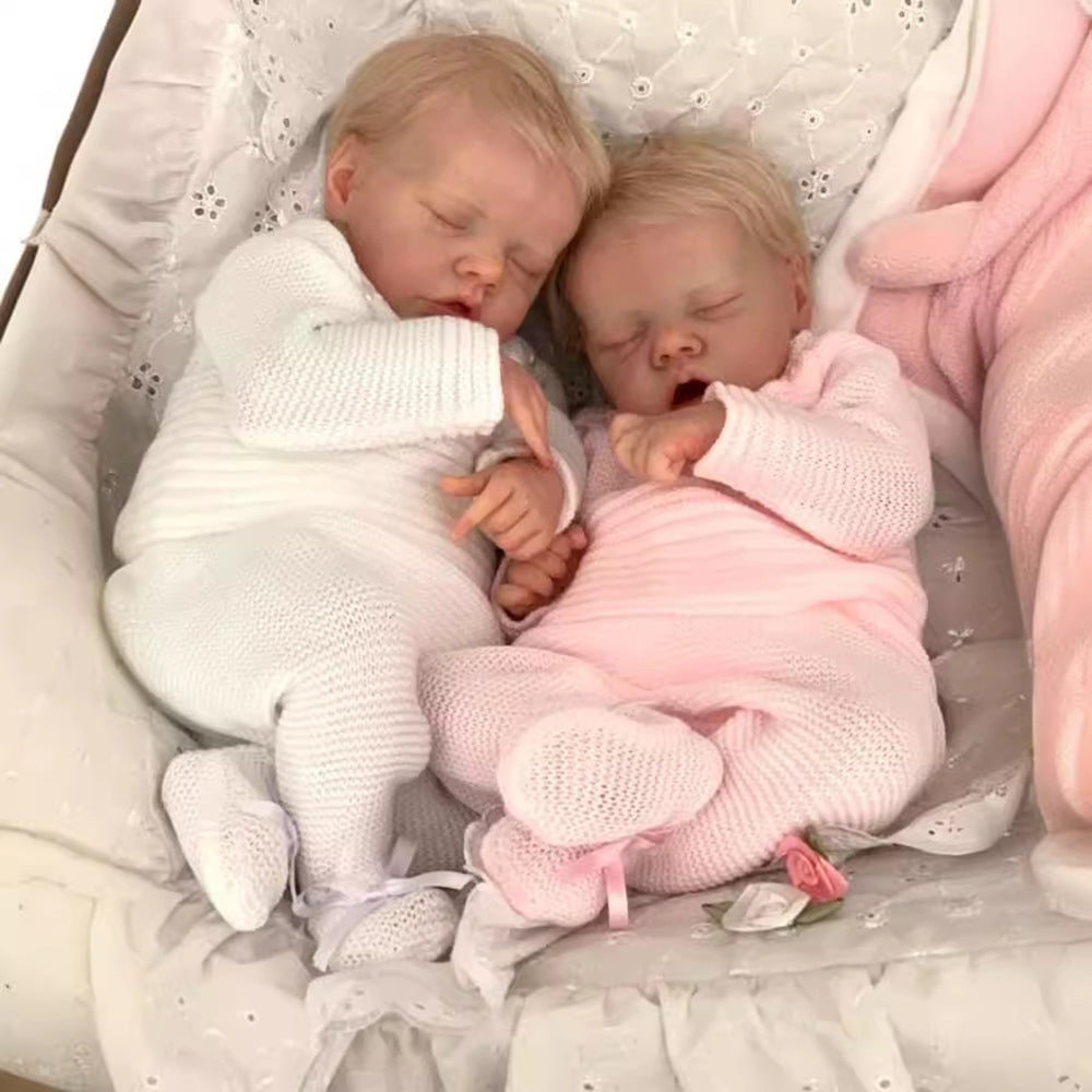 17 inch twin reborn dolls with short blonde hair