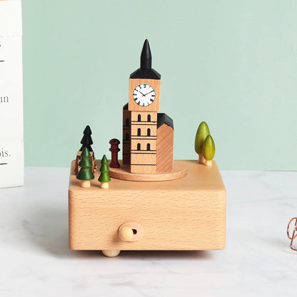 Big Ben Wooden Music Box: Castle In The Sky