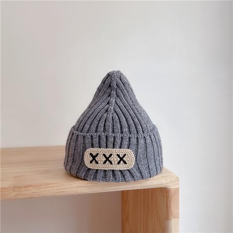 Solid color wool knitted hat