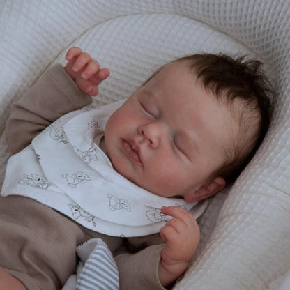 20 inch Reborn Dolls Boy with closed eyes and brown hair