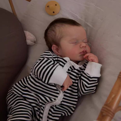 20 Inch Sleeping Reborn Dolls with Brown Hair -Loulou