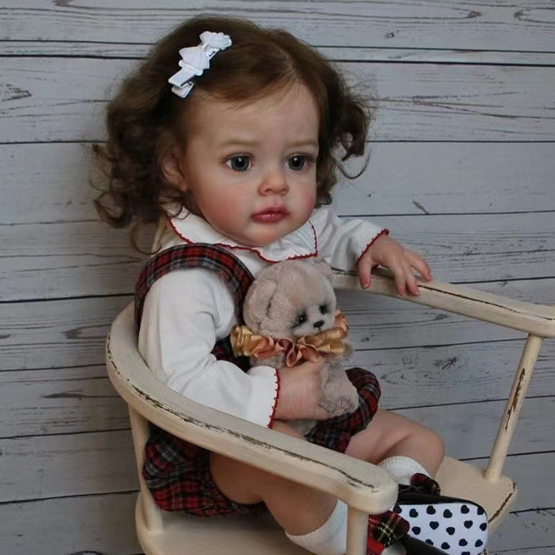 20inch/50cm Reborn Dolls with Open Eyes and Brown Hair-Chloe