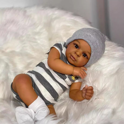 African American 23 inch Realistic Open Eyed Clara Reborn Dolls - Jaylan