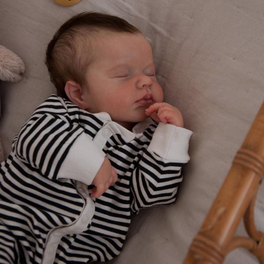 20 Inch Sleeping Reborn Dolls with Brown Hair -Loulou