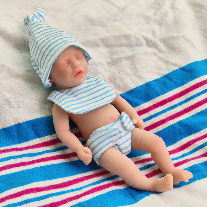 6 inches/15cm Closed Eyes Mini Full Silicone Reborn Doll Girl/Boy-Darren