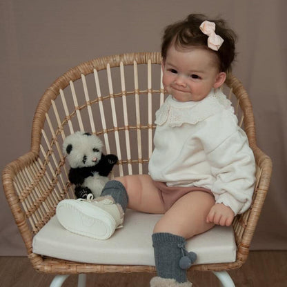 24 inch Open Eyes Sweet Smile Reborn Doll with Hair - Raya