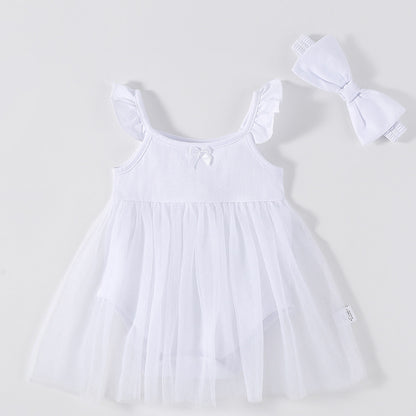 Sweet Princess Bow Knot Two-Piece Romper Dress for 22-24 Inches Reborn Dolls