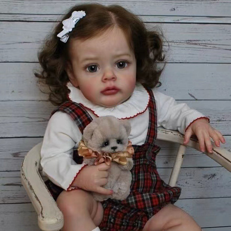 20inch/50cm Reborn Dolls with Open Eyes and Brown Hair-Chloe