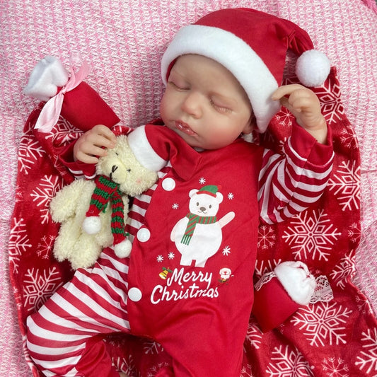 Shirley 20 inch Sleeping Reborn Dolls with Christmas Clothes -Loulou