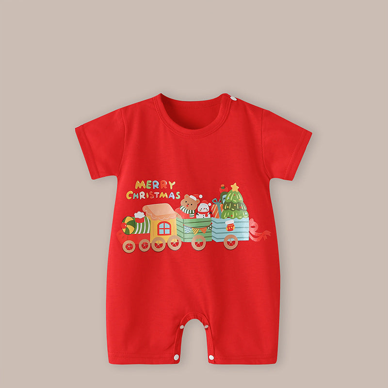 Christmas Short-Sleeved Romper for 22-24 Inches Reborn Dolls