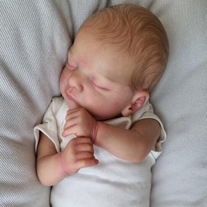 19 inch lifelike reborn dolls with closed eyes and painted hair-Sam