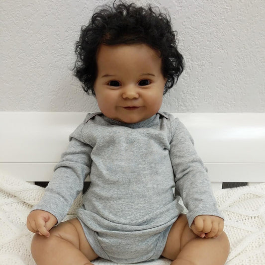 20 inch Nelson Dark Skinned Reborn Dolls-Maddie