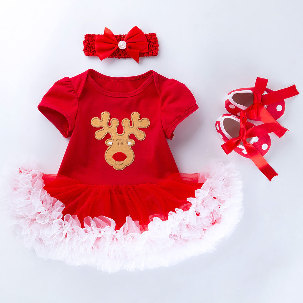 Short Sleeves Christmas Clothes for 22-23 Inches Reborn Dolls