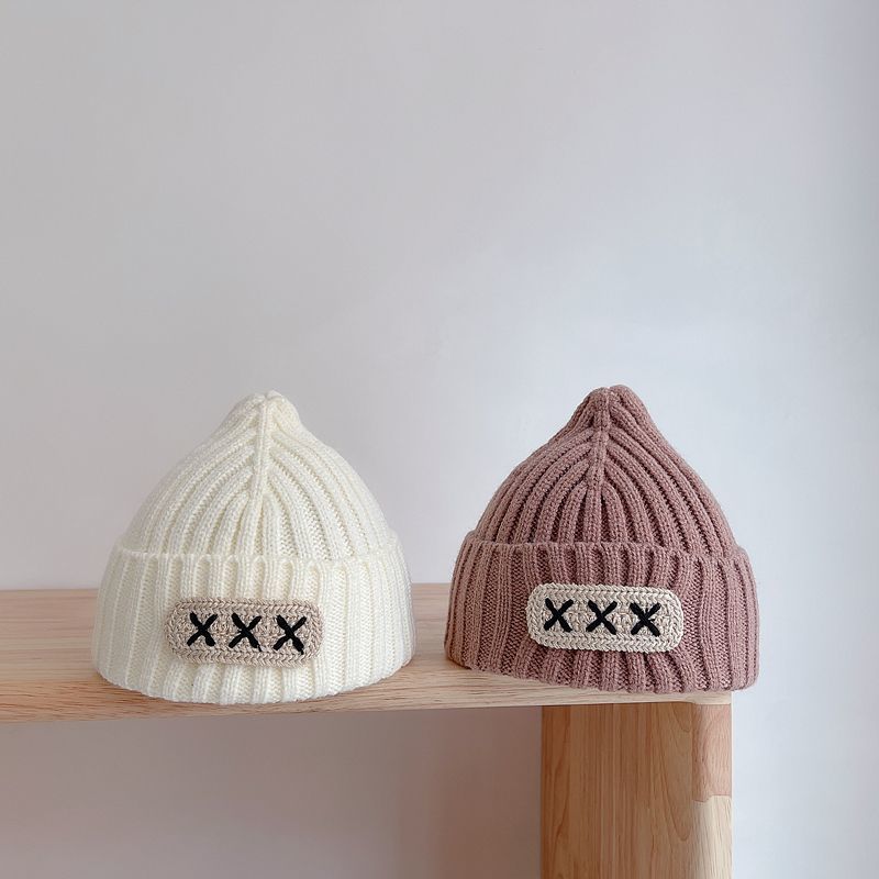 Solid color wool knitted hat