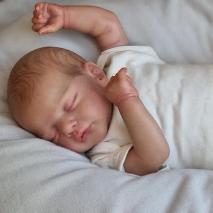 19 inch lifelike reborn dolls with closed eyes and painted hair-Sam