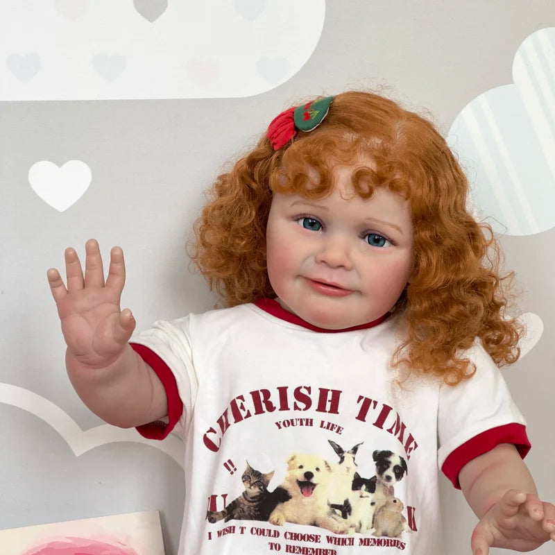 Elma 60cm Open Eyes Curly Hair Cuddly Reborn Doll-Zoe