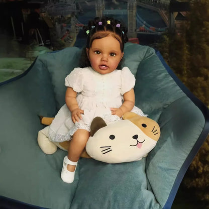 Cora 60cm Open Eyes Dark Skin Reborn Doll-Lottie