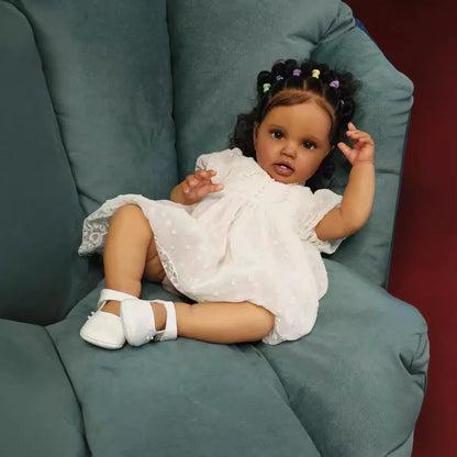 Cora 60cm Open Eyes Dark Skin Reborn Doll-Lottie