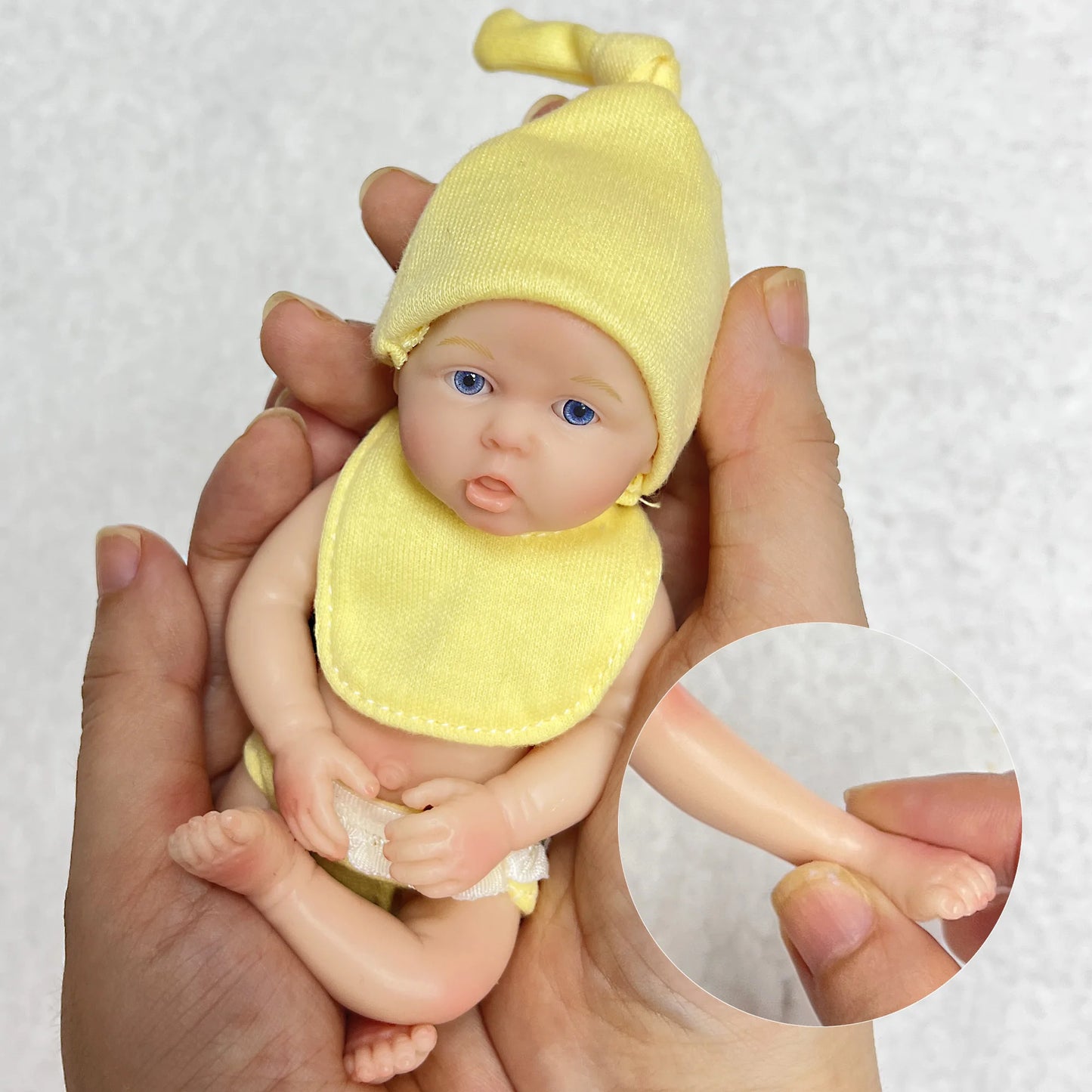 6 inches Open Eyes Full Silicone Mini Reborn Doll Twins