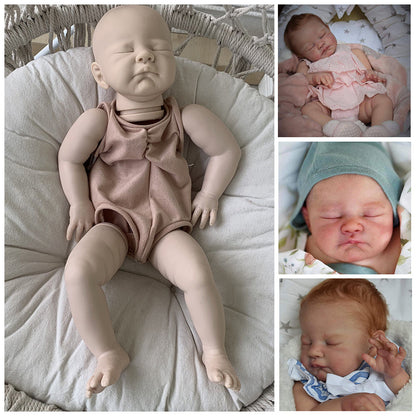 22 inch August Close Eyes DIY Unpainted Reborn Doll Kit