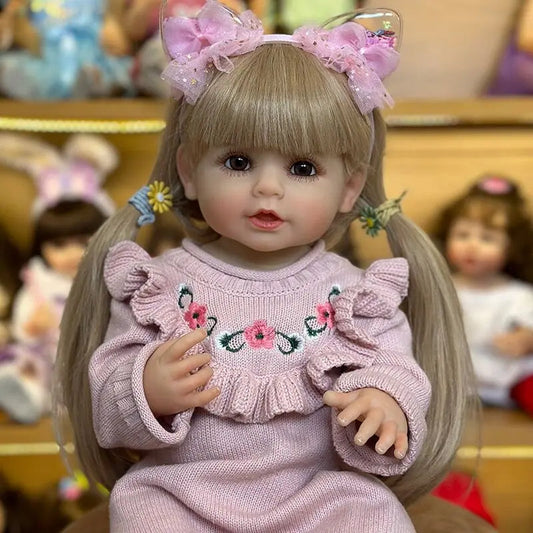 22 inch reborn doll girl with long blonde hair