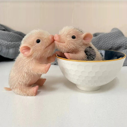 12cm realistic silicone reborn piglets with open eyes