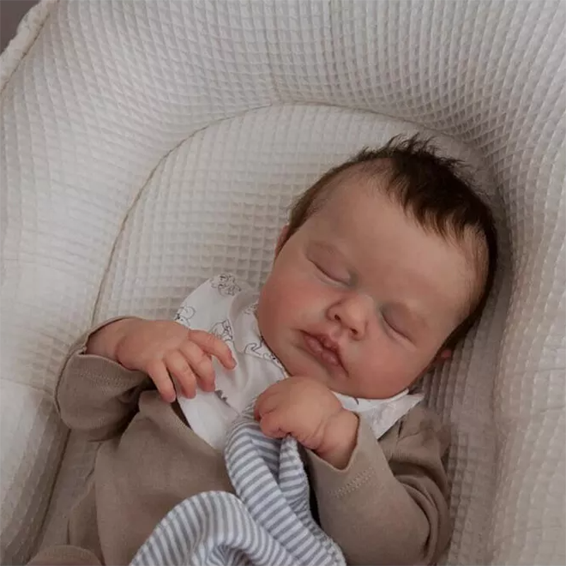 20 inch Reborn Dolls Boy with closed eyes and brown hair