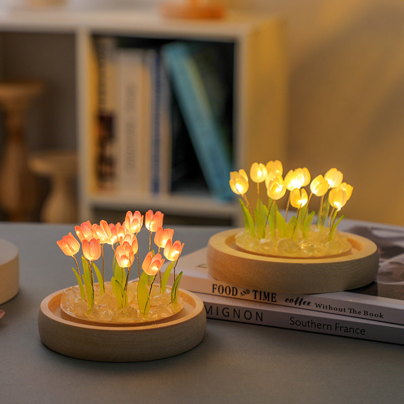 DIY night light with 20 tulip bouquets