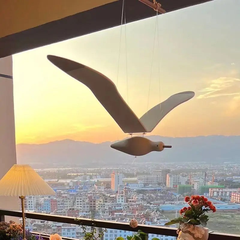 Creative Wooden Pendant With Flying Seagulls For The Children's Room