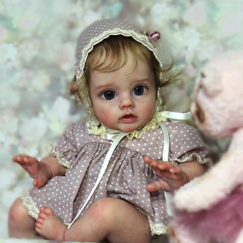 12 Inch Rebecca Short Blonde Hair Open Eyes Reborn Doll Girls