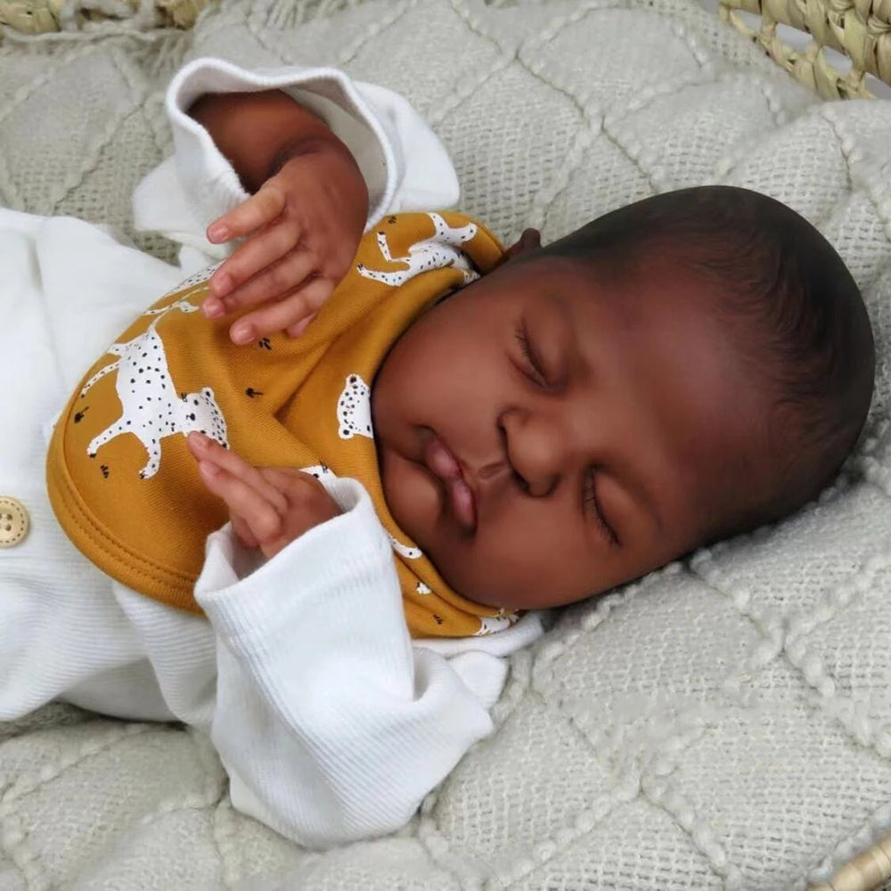 Duke 20 inch African American Reborn Dolls with Closed Eyes-Remi