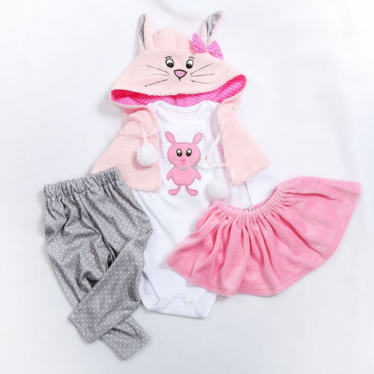 Pink Rabbit 4-Piece Doll Cloth Set for 18-24 inch Dolls