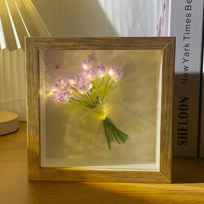 DIY Photo Frame Night Light with 20 Tulips