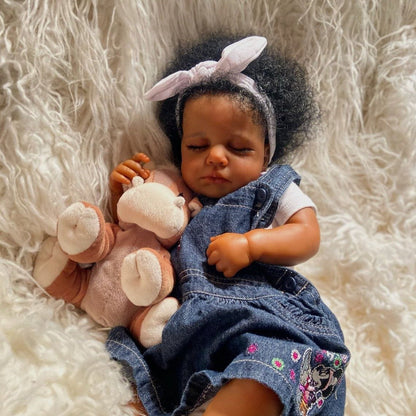 Zora 20 inch African American Reborn Dolls with Closed Eyes - Loulou