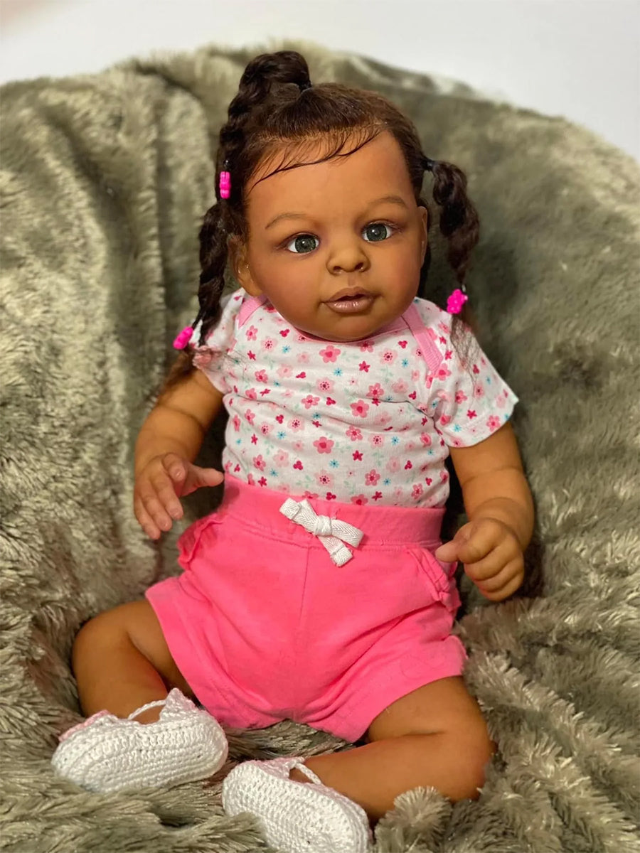 Renee 60cm Open Eyes Dark Skin Reborn Doll-Jaylan