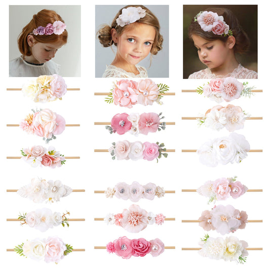 Fresh Pastoral Style Baby Elastic Headband 3-Piece Set(Shipping within 24 Hours)