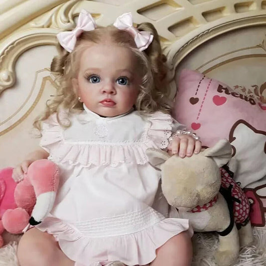 23 inch Area Curly Hair Open Eyes Reborn Girl Dolls