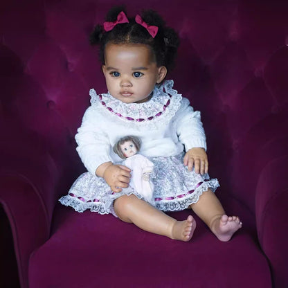 22 inch/55 cm Payne Reborn Doll with Open Eyes and Dark Skin - Reuben