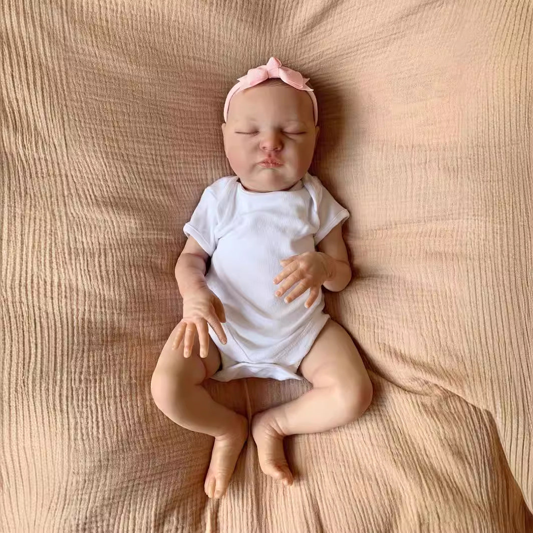 20 inch reborn doll of sweet sleeping Nora without hair