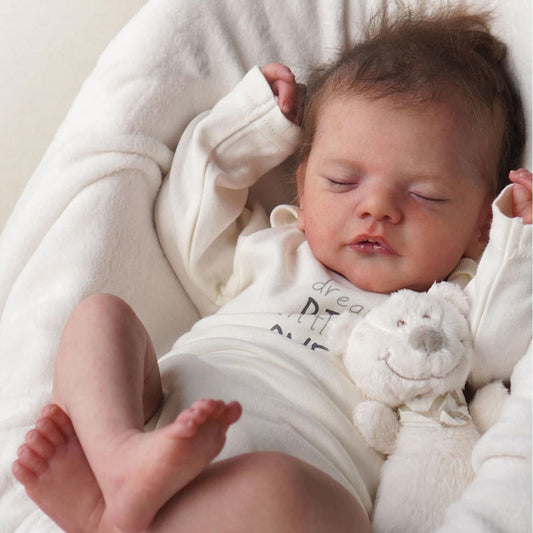 19 inch Reborn Dolls with Closed Eyes and Hair-Sam