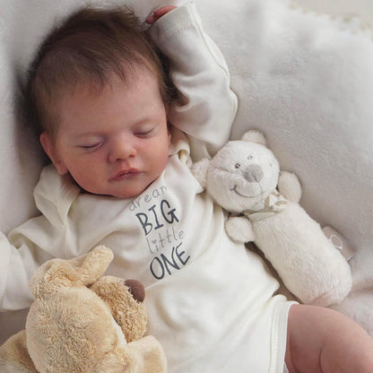 19 inch Reborn Dolls with Closed Eyes and Hair-Sam