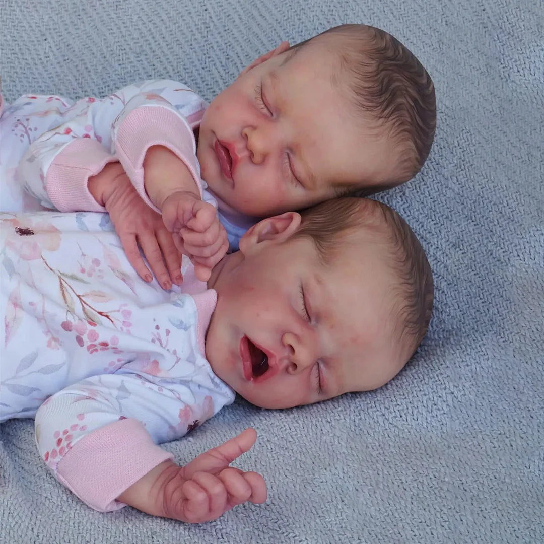 17'' Lifelike Lynn And Alan Reborn Twin Girl Dolls