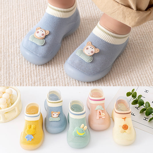 Warm baby shoes with cartoon soft sole