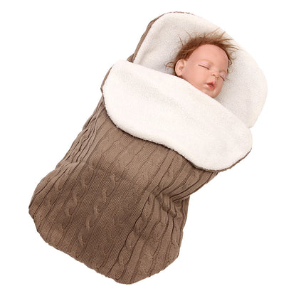 Solid color warm knitted fleece sleeping bag for 17-24 inch reborn dolls