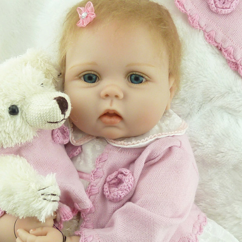 19 inch reborn doll girl with short hair and open eyes