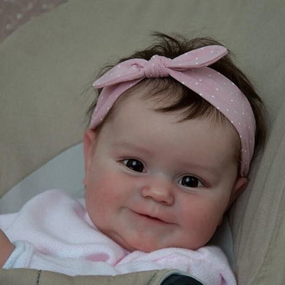 20 Inch Brown Haired Reborn Doll with Lifelike Open Eyes Philippa