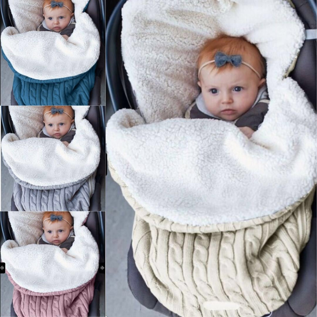 Solid color warm knitted fleece sleeping bag for 17-24 inch reborn dolls